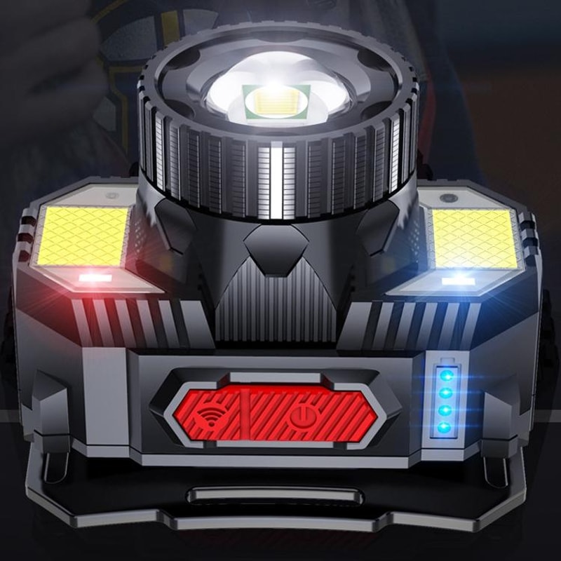 UltraBeam 1000LM LED Headlamp USB Rechargeable Motion Sensor Zoom Flashlight 2