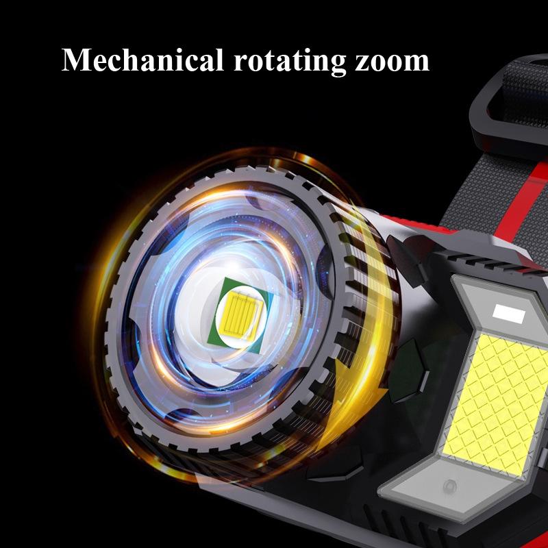 UltraBeam 1000LM LED Headlamp USB Rechargeable Motion Sensor Zoom Flashlight 4
