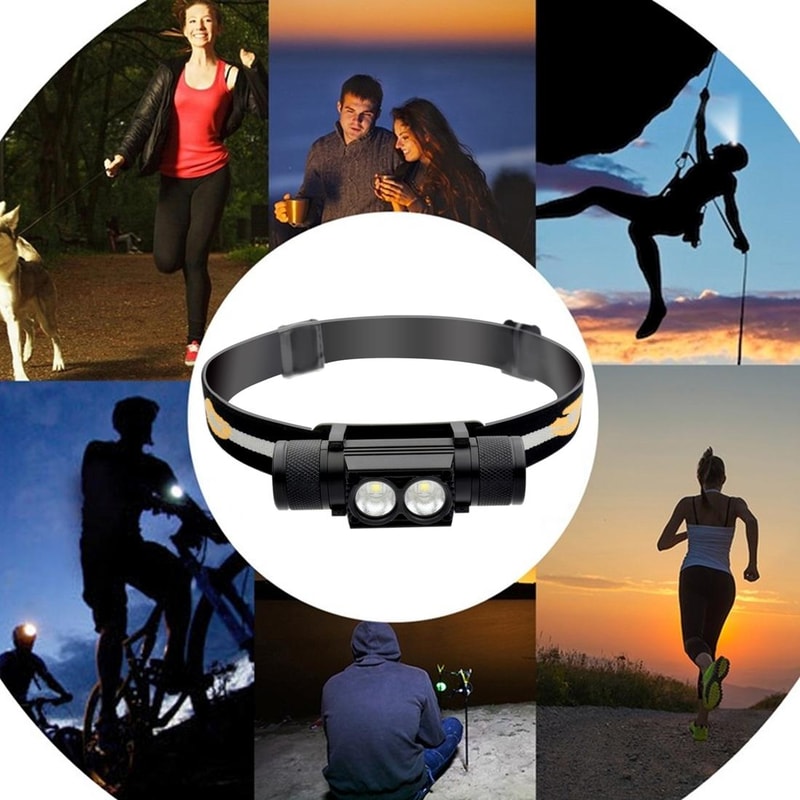2400LM USB Rechargeable Waterproof LED Headlamp With Adjustable Beam 1