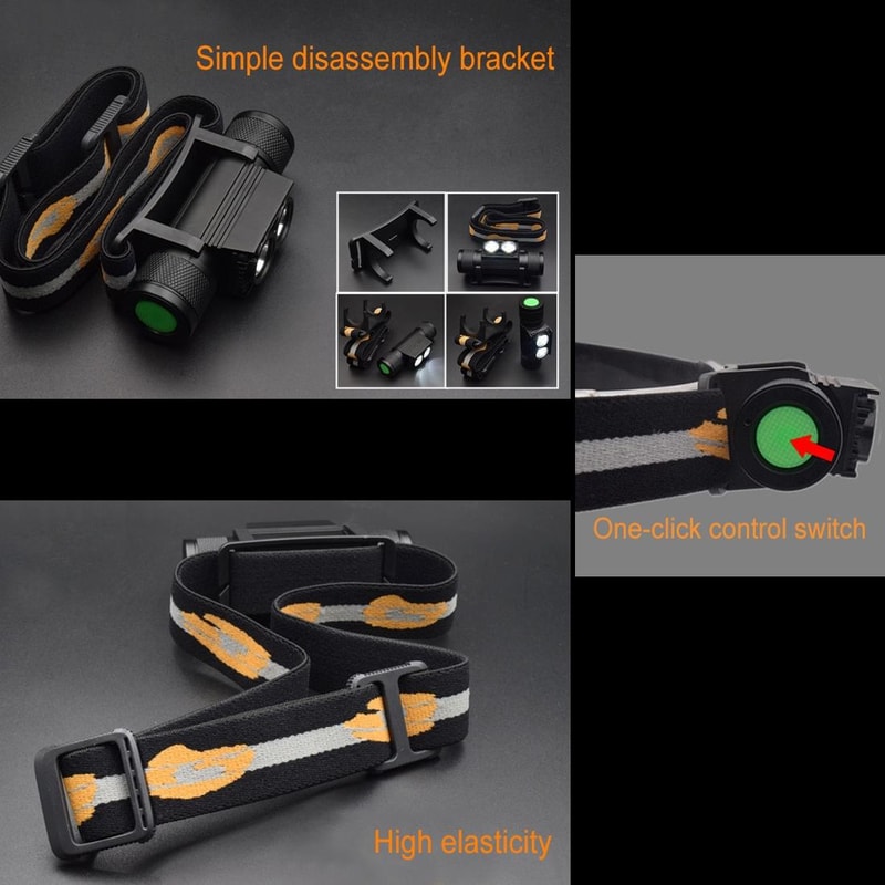 2400LM USB Rechargeable Waterproof LED Headlamp With Adjustable Beam 5