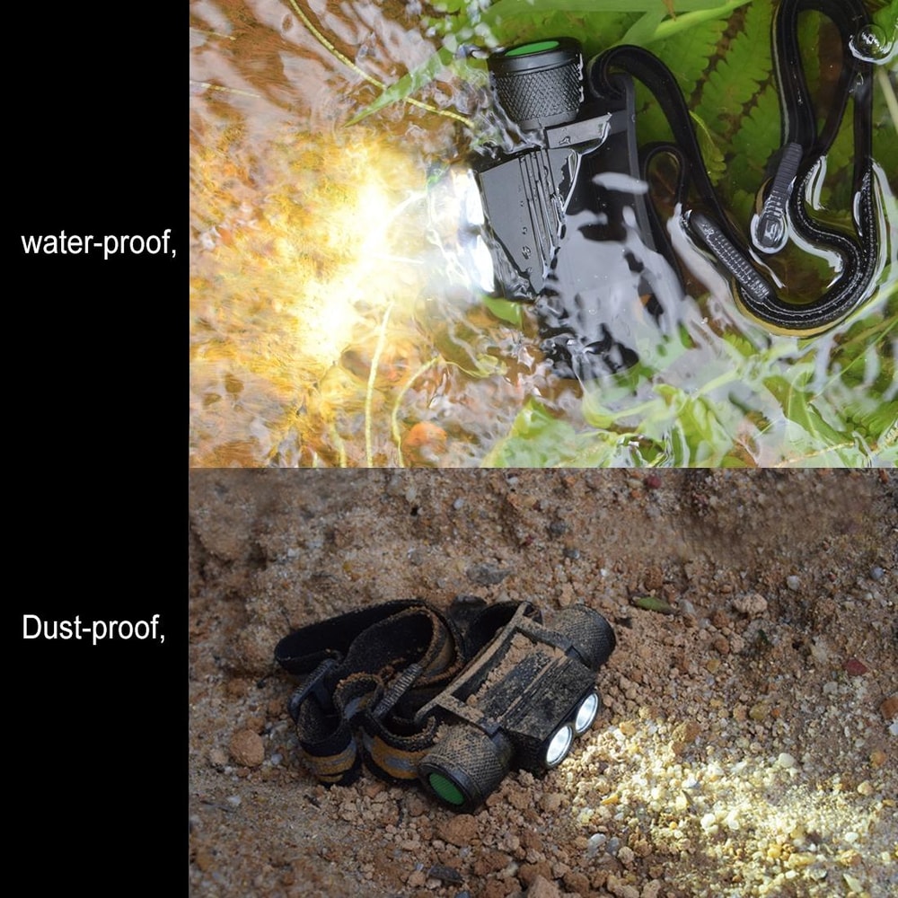 2400LM USB Rechargeable Waterproof LED Headlamp With Adjustable Beam 6