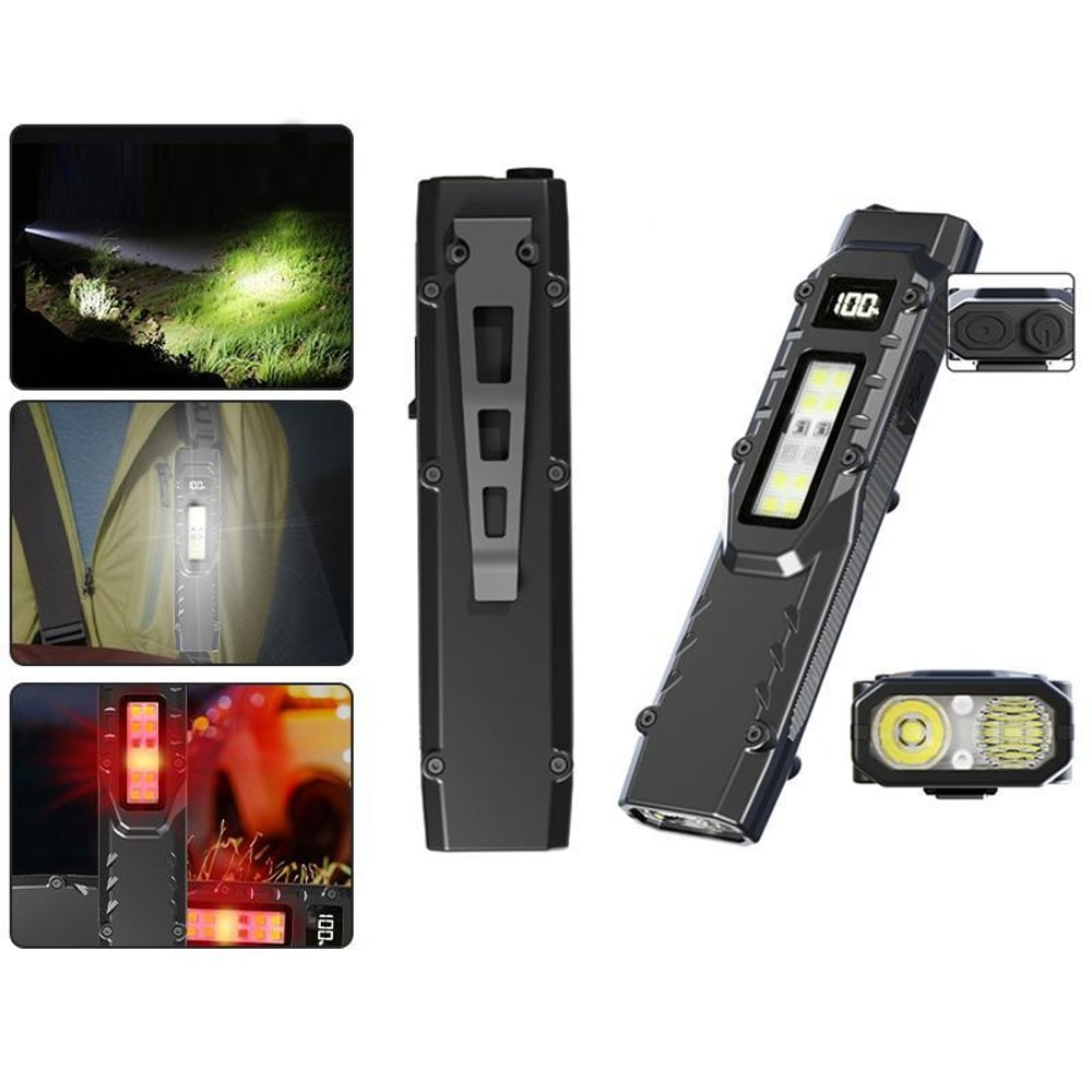 Outdoor Rechargeable Mini Tactical EDC Flashlight With Pen Clip Multi Mode LED 3