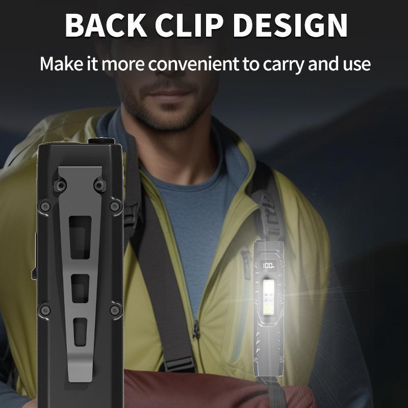 Outdoor Rechargeable Mini Tactical EDC Flashlight With Pen Clip Multi Mode LED 8