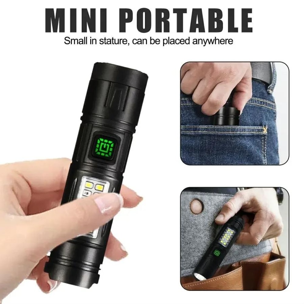 CY011 LED Mini Flashlight With Side Light Waterproof Rechargeable 3