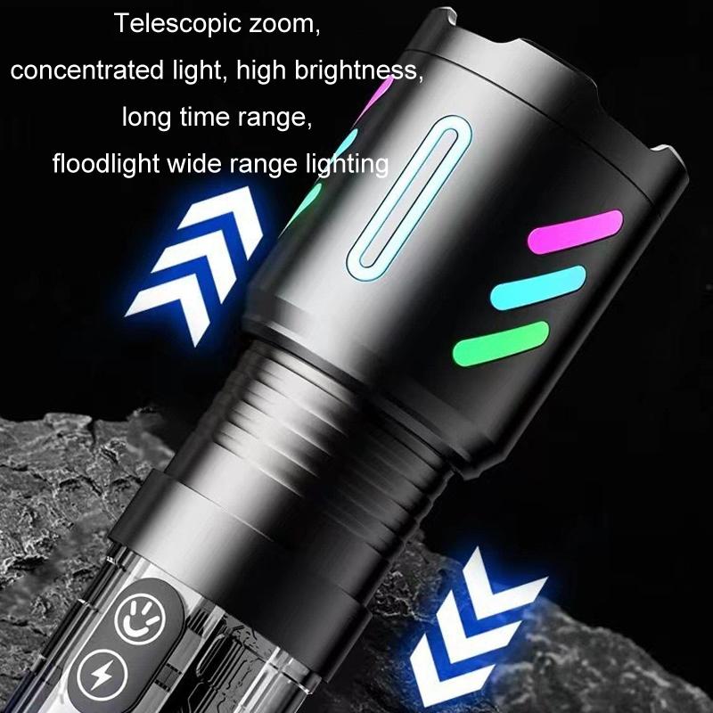 LumaGuard USB C Rechargeable Zoom Tactical Flashlight With Long Range LED Beam 2