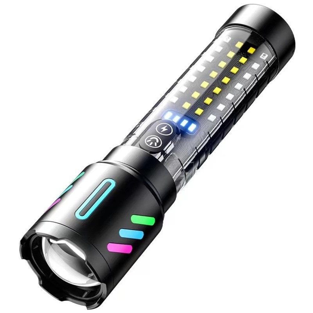 LumaGuard USB C Rechargeable Zoom Tactical Flashlight With Long Range LED Beam 3