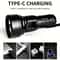 1000LM USB Rechargeable LED Flashlight With Red Light Mode Type C Fast Charging 3