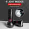 1000LM USB Rechargeable LED Flashlight With Red Light Mode Type C Fast Charging 8
