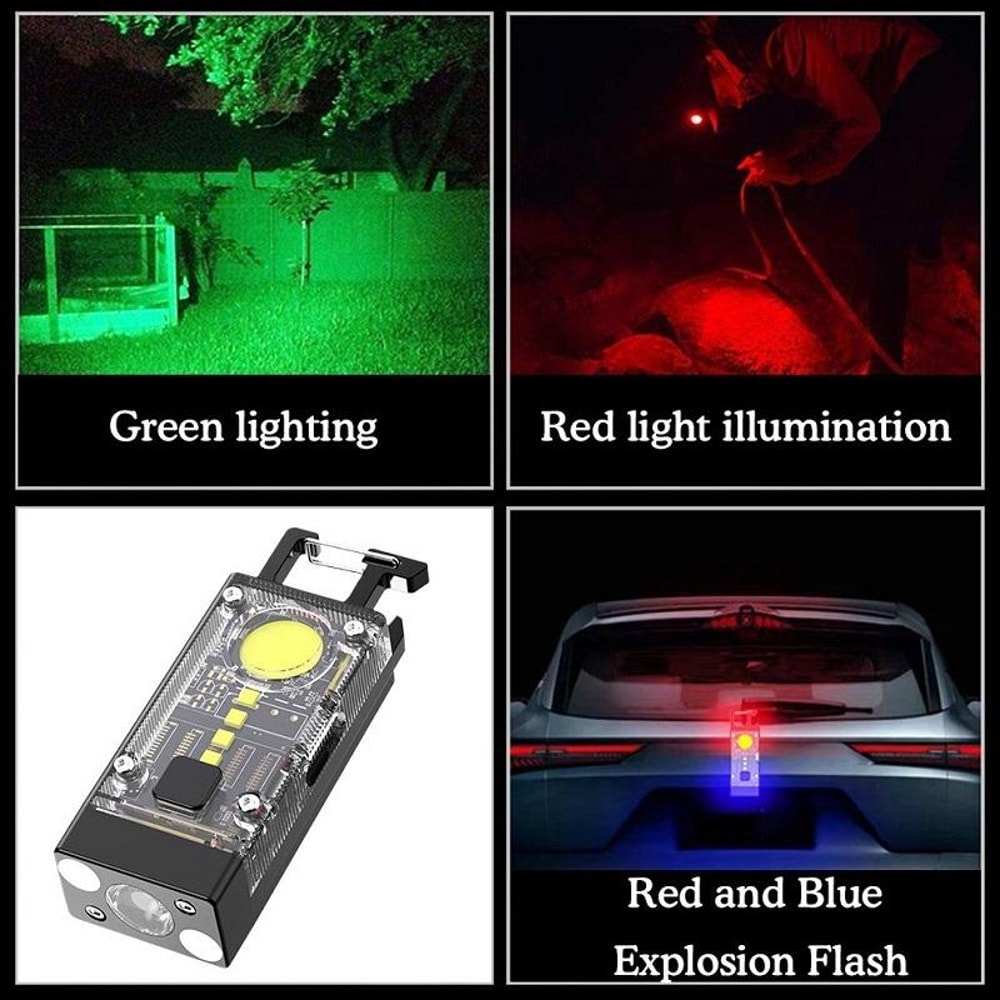 Solar Powered Mini Keychain LED Light For Camping Outdoors 2