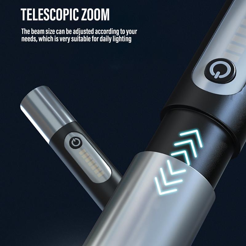 XHP50 Rechargeable LED Flashlight With Zoom Focus Camping Lantern Diffuser 4