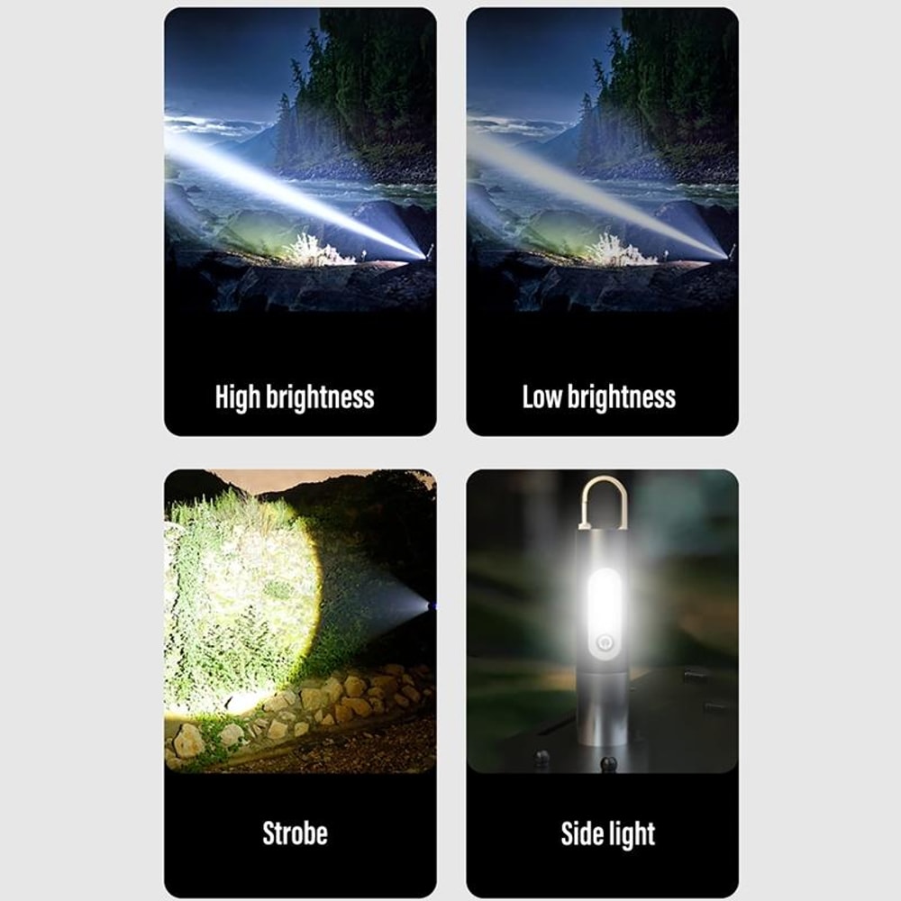 XHP50 Rechargeable LED Flashlight With Zoom Focus Camping Lantern Diffuser 5