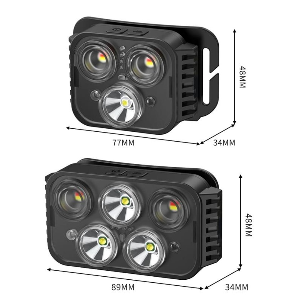 USB Rechargeable Waterproof Outdoor Headlamp Multi Mode Fishing Camping Light 4