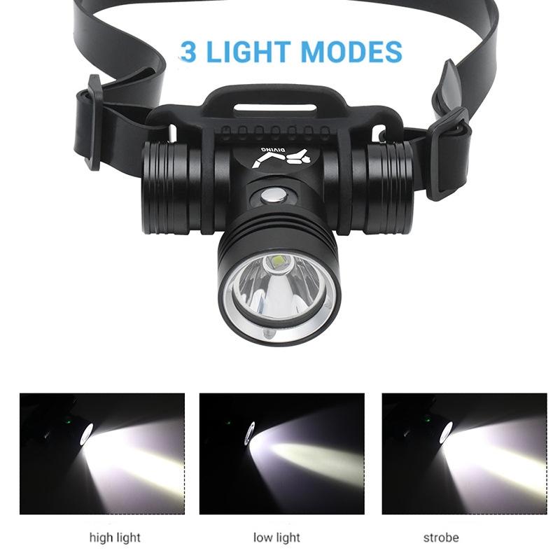 AquaBeam 1000LM Underwater Headlamp 60M Waterproof Scuba Diving Light 5