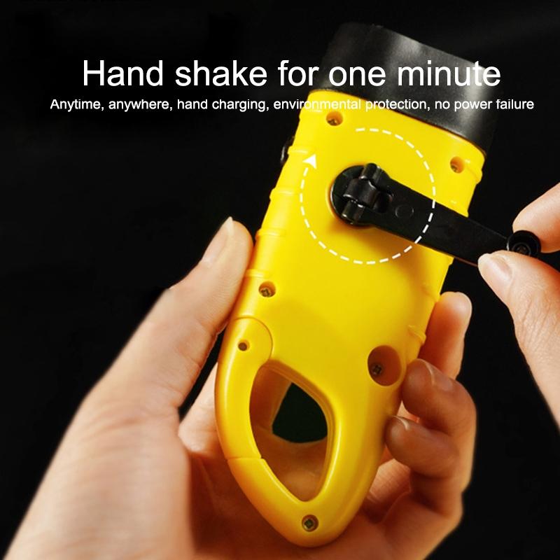 AOTU Solar Hand Crank Flashlight Emergency LED Camping Torch 6