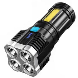s03 usb rechargeable flashlight with cob work light and 200m long range beam