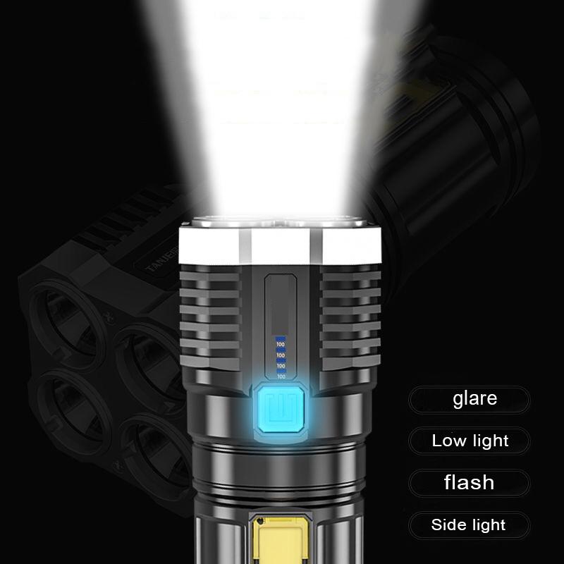 S03 USB Rechargeable Flashlight With COB Work Light And 200m Long Range Beam 4