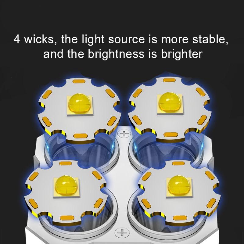 S03 USB Rechargeable Flashlight With COB Work Light And 200m Long Range Beam 6