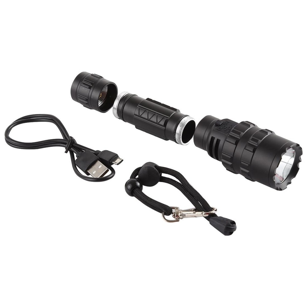 Tactical 10W USB Rechargeable LED Flashlight High Brightness 5 Modes Waterproof Torch 1
