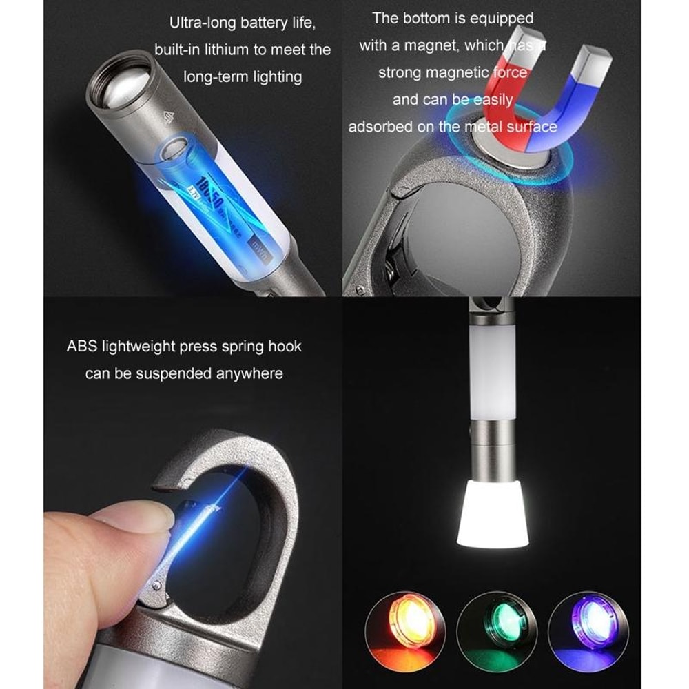 Long Range Laser Flashlight Camping Lantern With Magnetic Base USB C Rechargeable Light 3