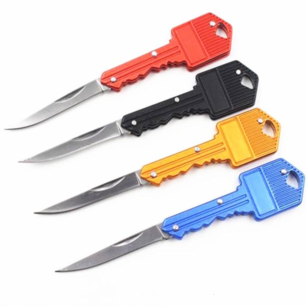Mini Keychain Folding Knife Peeler Portable Self Defense Tool 9