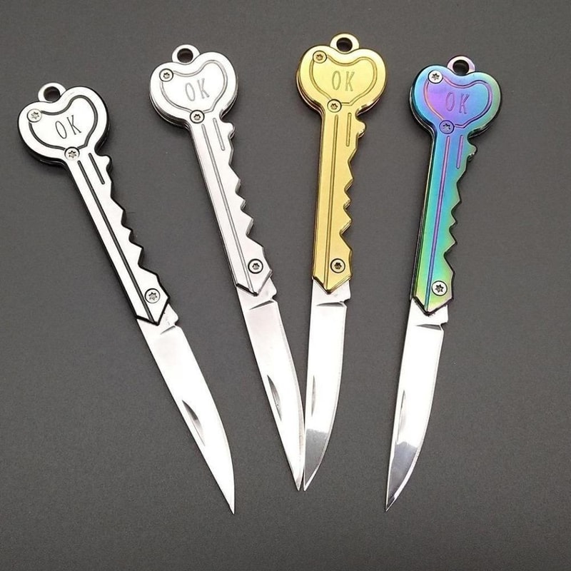 Compact Folding Key Knife Keychain Mini EDC Survival Tool 6