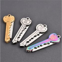compact folding key knife keychain mini edc survival tool