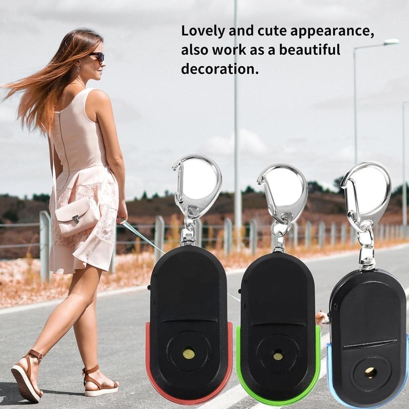 Whistle Activated Key Finder Set With LED Flash Locator 5 Pack Portable Anti Lost Tracker 7