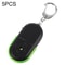 Whistle Activated Key Finder Set With LED Flash Locator 5 Pack Portable Anti Lost Tracker 5