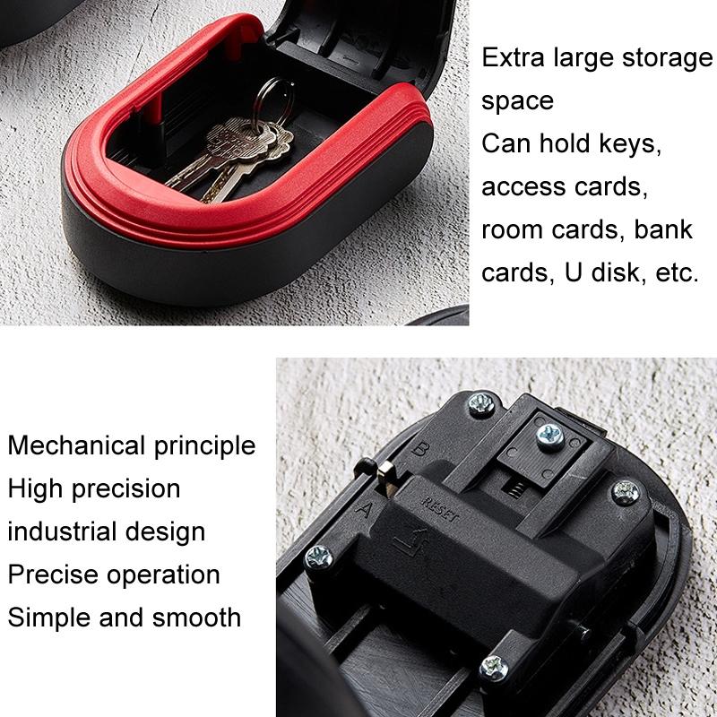 Portable Combination Key Storage Box With 4 Digit Lock Secure Home Office Key Safe 4