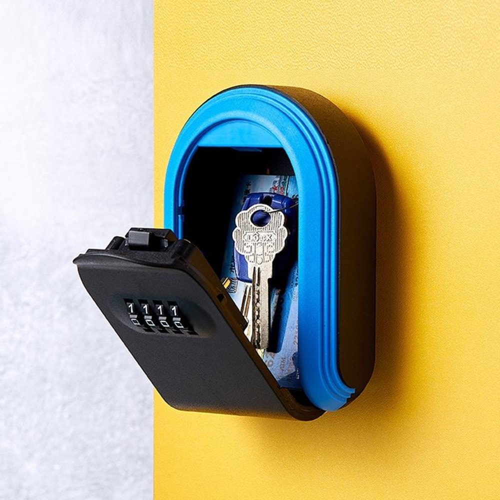 Portable Combination Key Storage Box With 4 Digit Lock Secure Home Office Key Safe 8