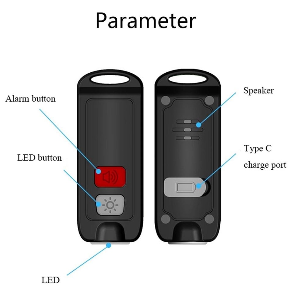 GuardianGlow 130dB Personal Safety Alarm Keychain With LED Flashlight USB C Rechargeable Protectio 7