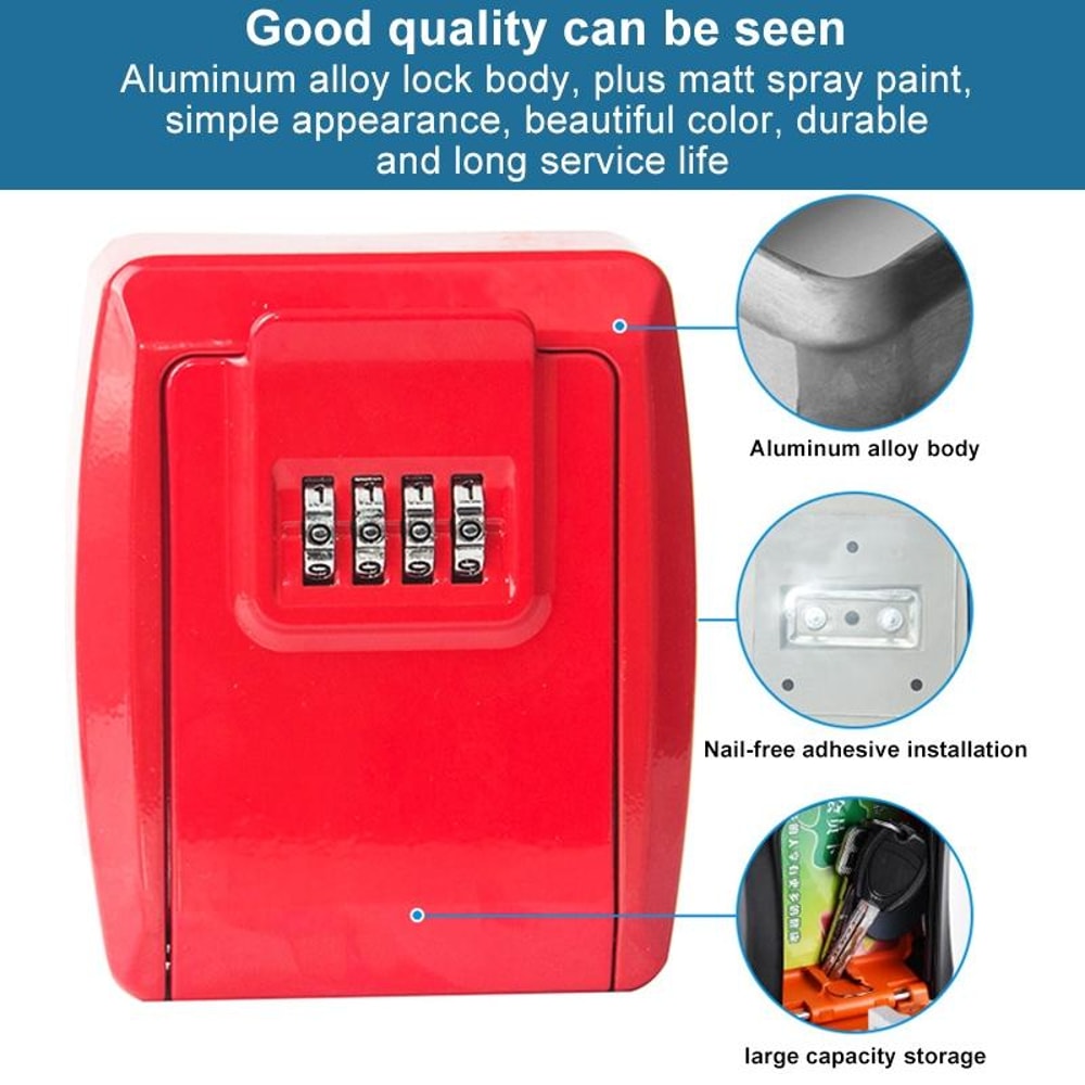 SecureGuard Wall Mounted Key Lock Box With Waterproof Combination Access 7