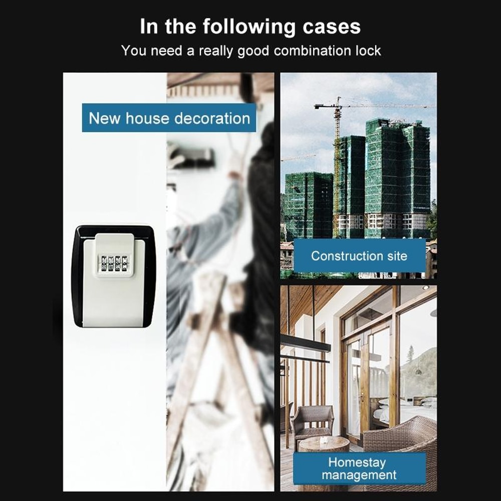 SecureGuard Wall Mounted Key Lock Box With Waterproof Combination Access 3
