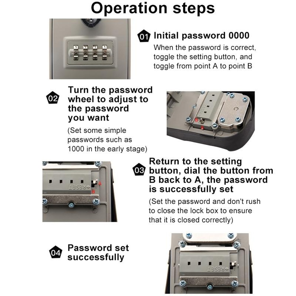 SecureGuard Waterproof Wall Mount Key Lock Box With Dual Access Combination System 4