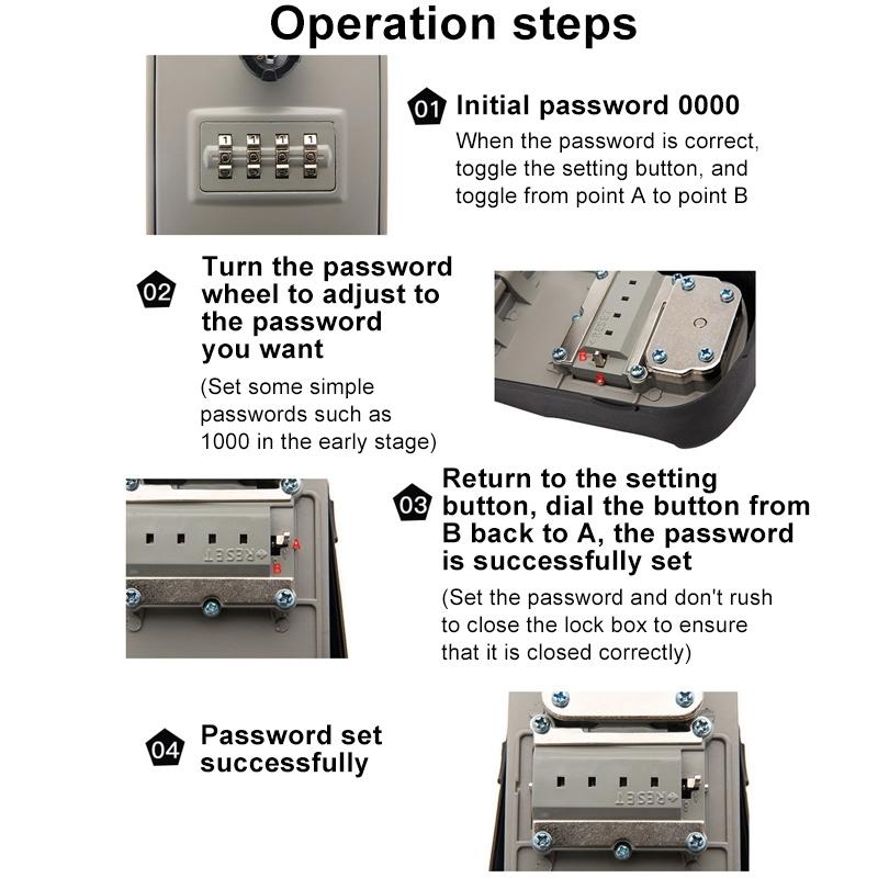 SecureGuard Waterproof Wall Mount Key Lock Box With Dual Access Combination System 4