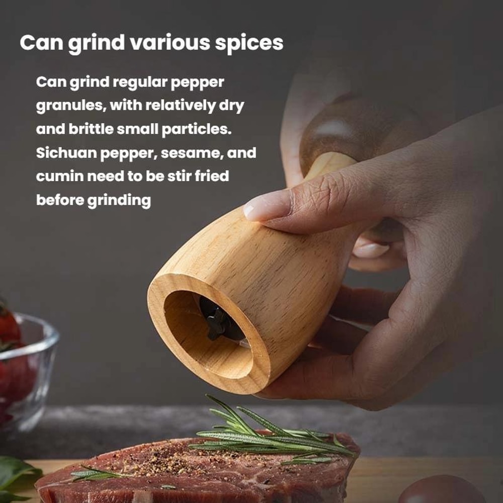 Premium Wooden Pepper Grinder Mushroom Shaped Pepper Mill Manual Kitchen Spice Grinder 1