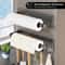 Magnetic Kitchen Roll Holder With 6 Hooks No Drill Storage Rack 1
