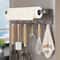 Magnetic Kitchen Roll Holder With 6 Hooks No Drill Storage Rack 7