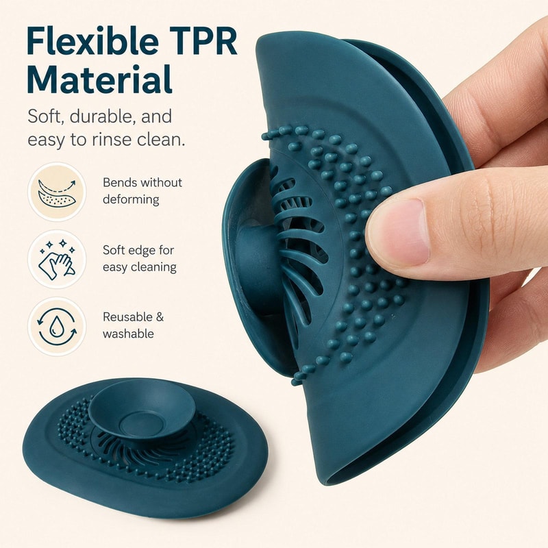AquaFlow Push Button Drain Hair Catcher Sink Drain Cover 7