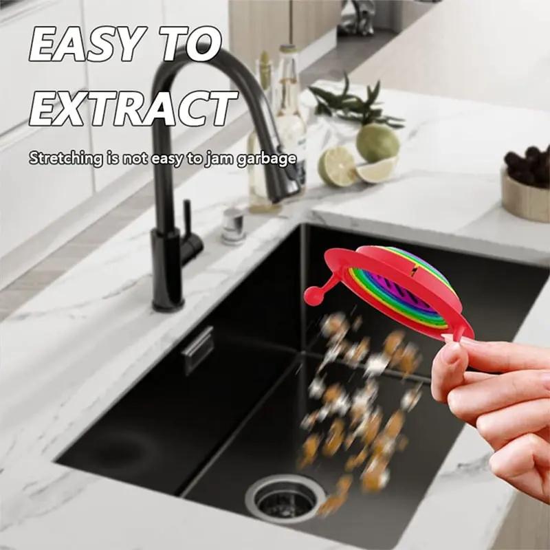 MonsterGuard Universal Retractable Kitchen Sink Strainer Floor Drain Filter 4