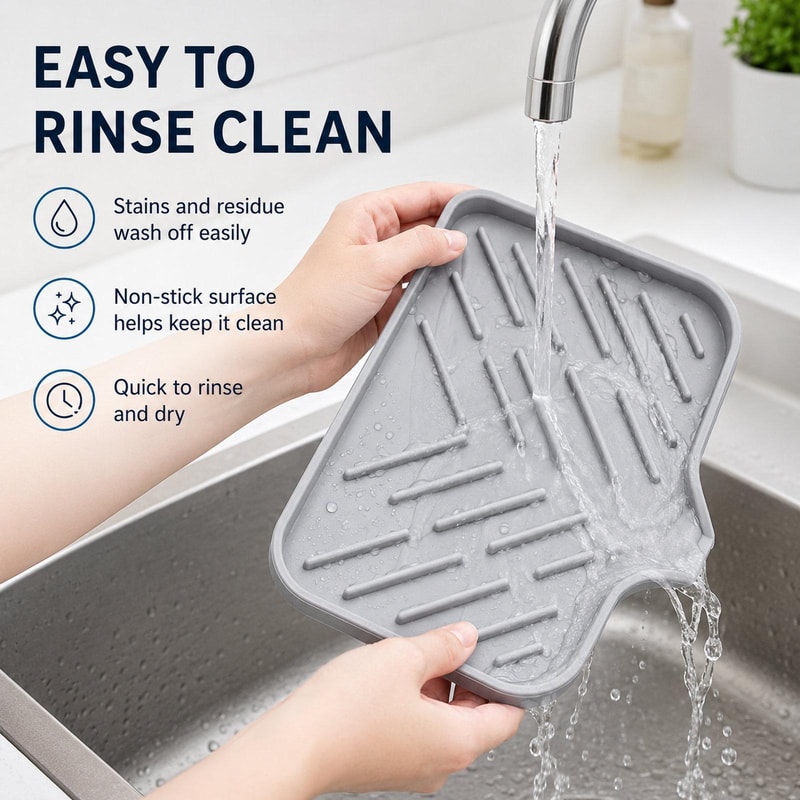 Large Self Draining Silicone Sink Tray Kitchen Sponge Holder 4