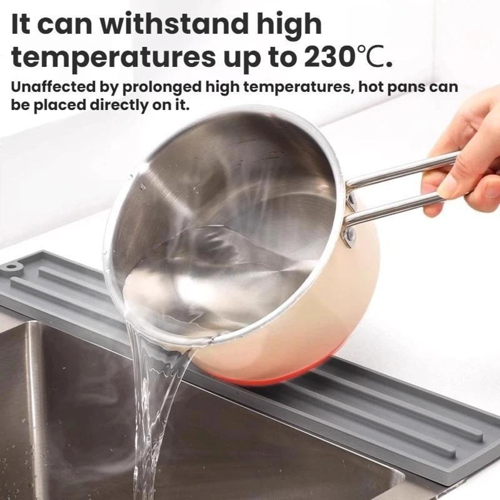 Narrow Silicone Draining Mat Pot Lid Storage Mat Non Slip Kitchen Counter Organizer 4