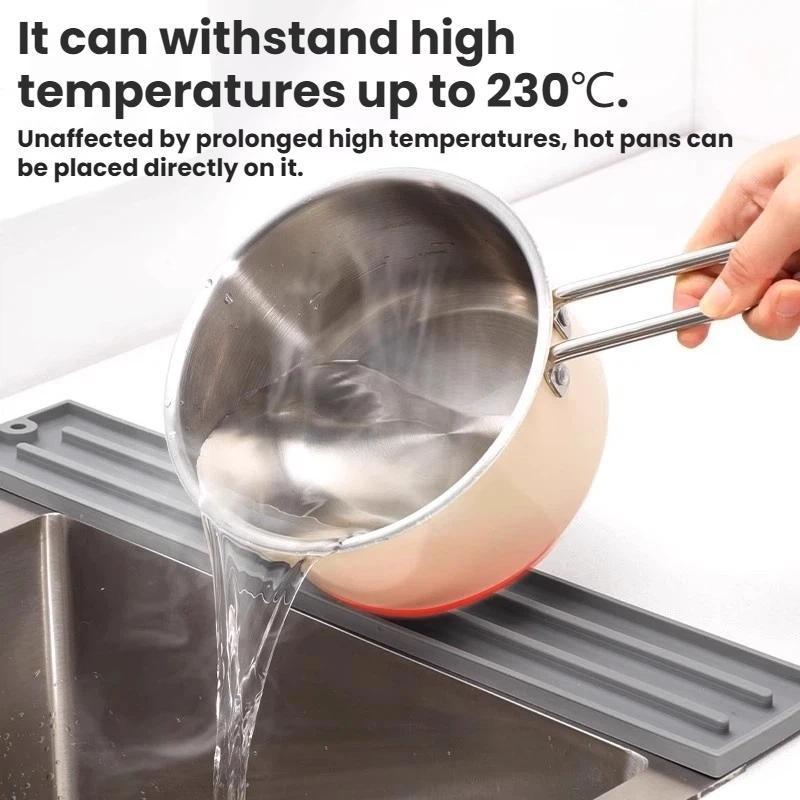 Narrow Silicone Draining Mat Pot Lid Storage Mat Non Slip Kitchen Counter Organizer 4