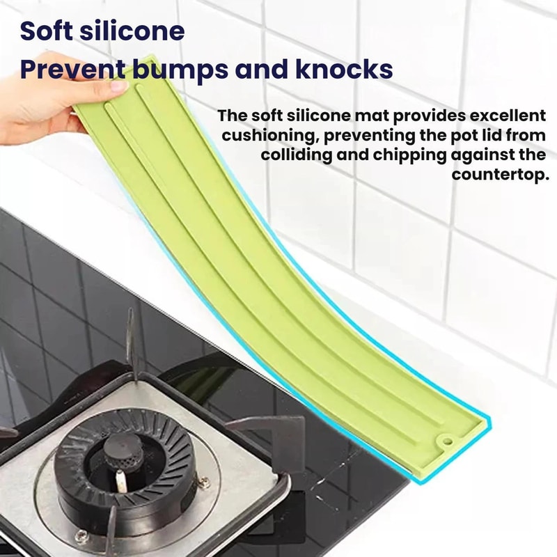Narrow Silicone Draining Mat Pot Lid Storage Mat Non Slip Kitchen Counter Organizer 7