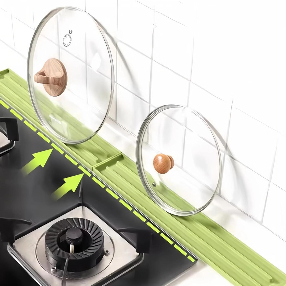 Narrow Silicone Draining Mat Pot Lid Storage Mat Non Slip Kitchen Counter Organizer 0