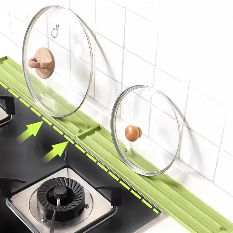Narrow Silicone Draining Mat Pot Lid Storage Mat Non Slip Kitchen Counter Organizer 0