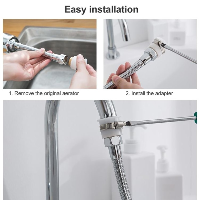 Premium Universal Rotating Kitchen Faucet Aerator Anti Splash Pressurized Head 3