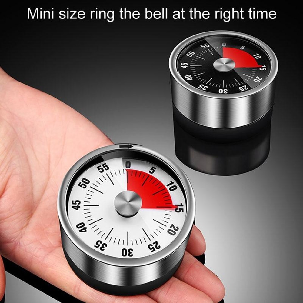 Premium Stainless Steel Mechanical Kitchen Timer With Magnetic Base 9