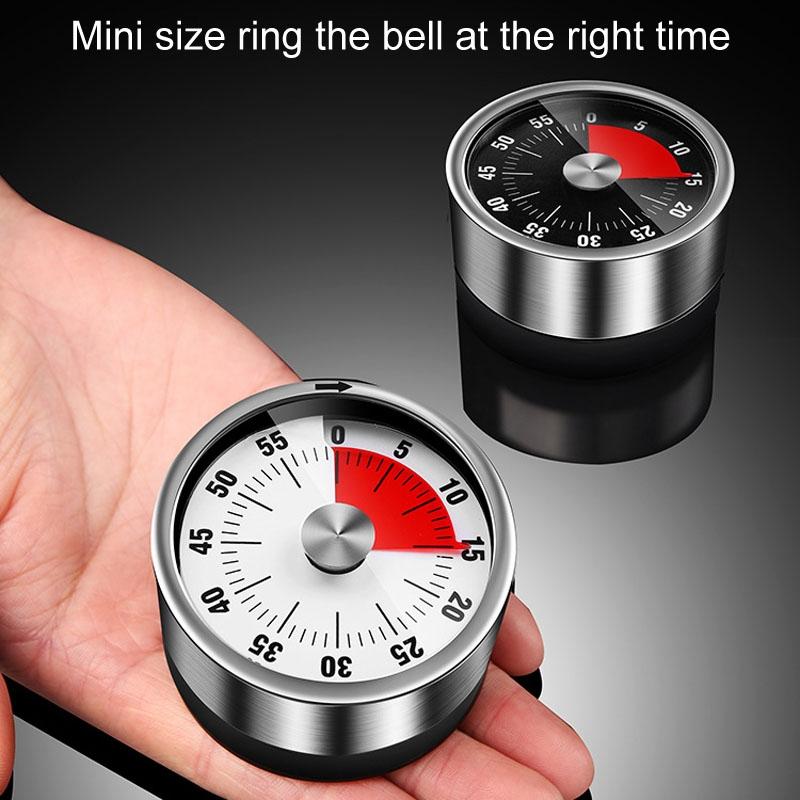 Premium Stainless Steel Mechanical Kitchen Timer With Magnetic Base 9