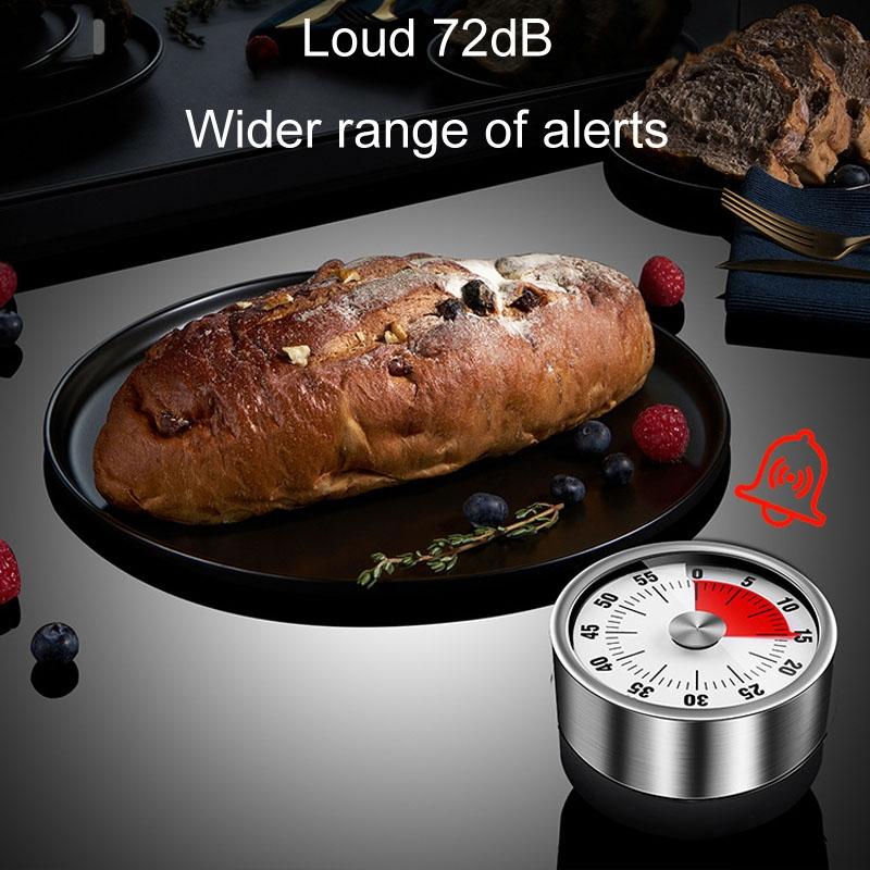 Premium Stainless Steel Mechanical Kitchen Timer With Magnetic Base 1